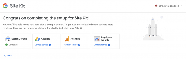 ติดตั้งเครื่องมือของ Site Kit by Google plugin