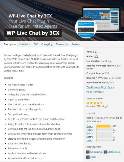 WP-Live Chat by 3CX Plugin 