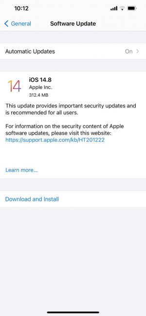  iOS 14.8 แก้ปัญหาด้านความปลอดภัย