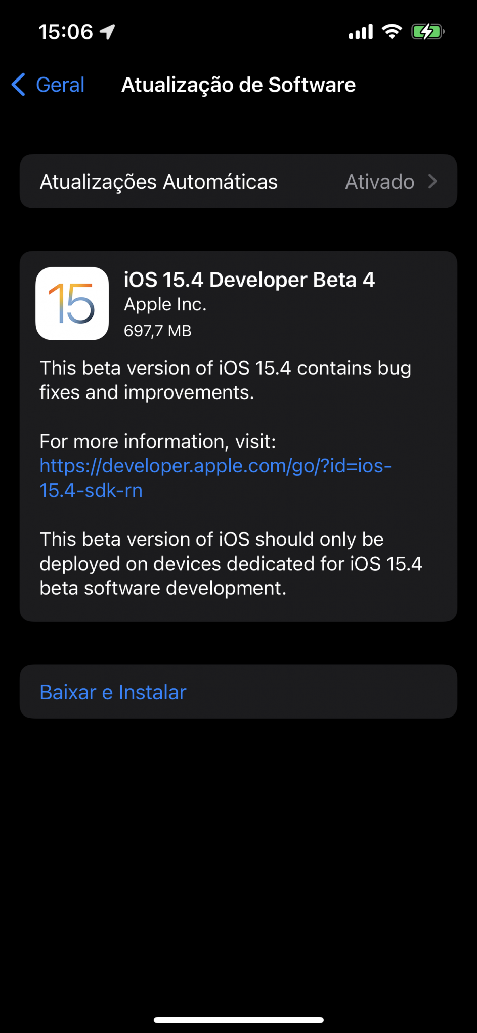 iOS 15.4 beta 4 รุ่นใหม่ของวันนี้พร้อมให้นักพัฒนาใช้งานผ่านการอัปเดตแบบ over-the-air