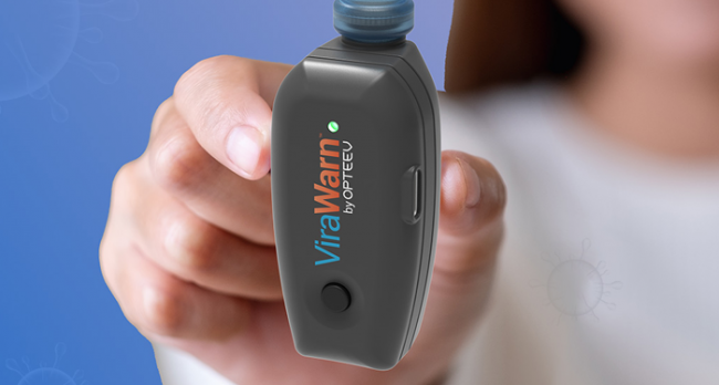 ViraWarn ที่พัฒนาโดยเทคโนโลยี Opteeve เป็นเครื่องทดสอบลมหายใจแบบใช้ซ้ำได้